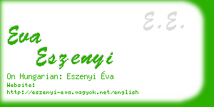 eva eszenyi business card