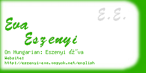 eva eszenyi business card